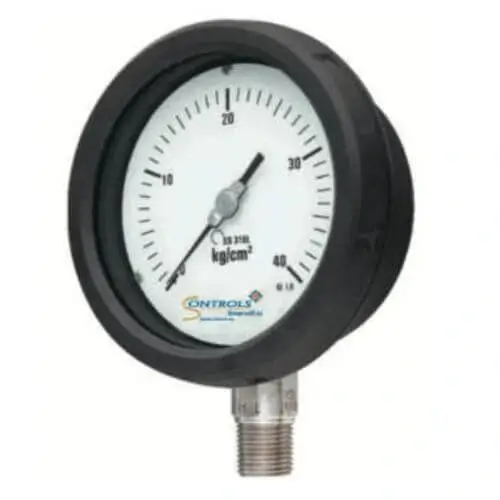 Series 2211PG - PPS Model Polypropylene Case Stainless Steel Pressure Gauge Bourdon Type