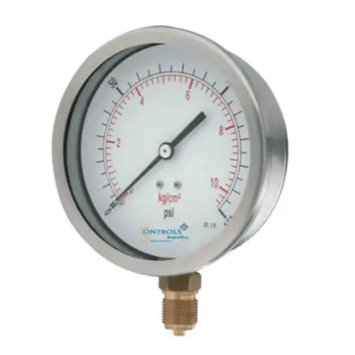Series 2211PG - SBRS SS Case Brass Pressure Gauge Bourdon Type