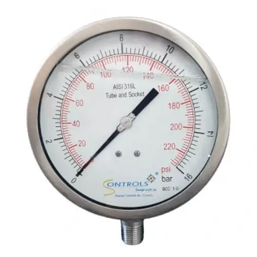 Series 2211PG - SSL All Stainless Steel Pressure Gauge Bourdon Type